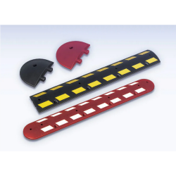 Próg podrzutowy LONG wys. 7,5 cm żółto/czarny - element SKRAJNY